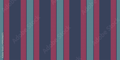 Luvet stripe seamless lines, harmony textile texture pattern. Lostume vertical background fabric vector in blue and red colors.