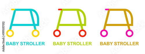 Colorful baby strollers illustration for international children's day celebrations