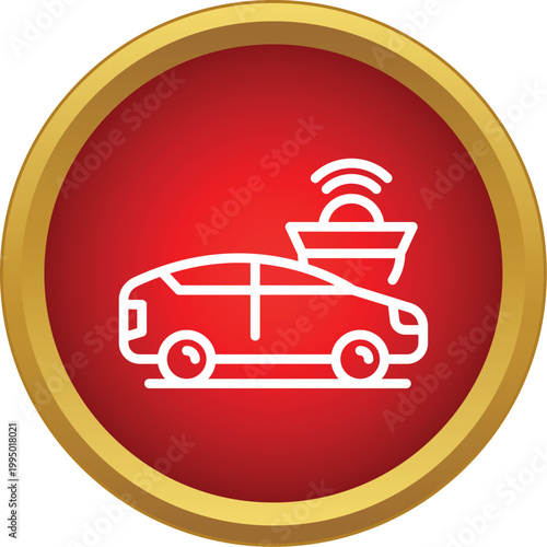 Self driving car icon representing autonomous vehicle technology