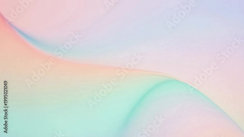 Abstract pastel gradient background with soft fluid motion. Modern minimalist wavy texture in pink blue and green. Colorful blurred digital wallpaper