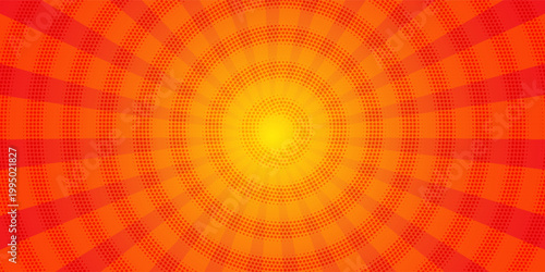 Dynamic anime explosion background with radial comic speed lines and halftone dots - bright burst effect radiating from center for manga panels, action scenes, superhero graphics or retro pop art.