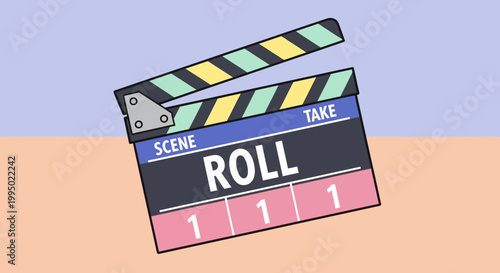 Clapper board for film production.