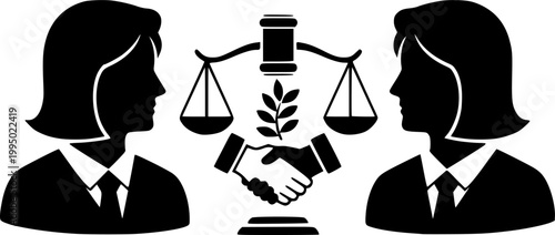 Mediator icon vector silhouette illustration isolated on white background
