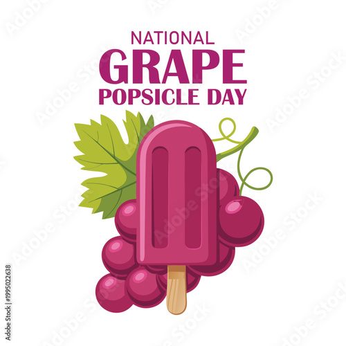 National Grape Popsicle day vector. Purple fruit ice lolly icon vector. Grape Popsicle day Poster, May 27. Important day,