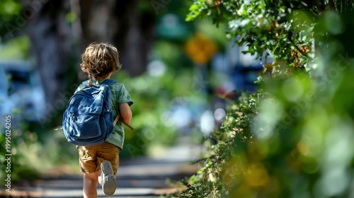 Happy school child rushing out of school into the freedom of summer break