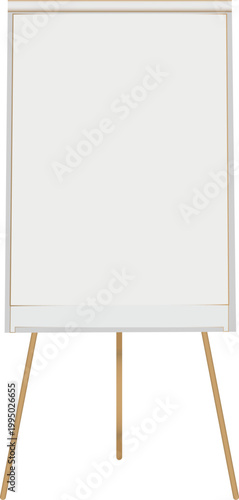 Professional office flip chart easel stand with blank paper for business presentation and meeting.
