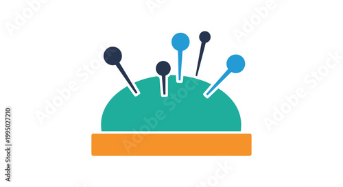 Sewing Table Tools Line art simple abstract color design