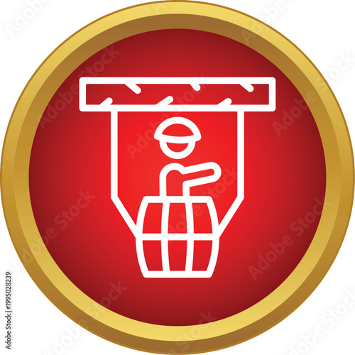 Daredevil man going over a waterfall in a barrel, a classic stunt