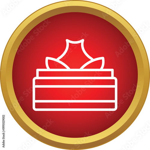 Outlining a wet wipes dispenser with a pull out element in a red framed circle