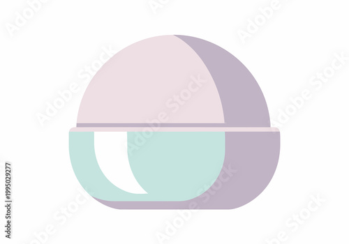 Minimalist vector illustration of a round cream jar with a lid, representing skincare and beauty products