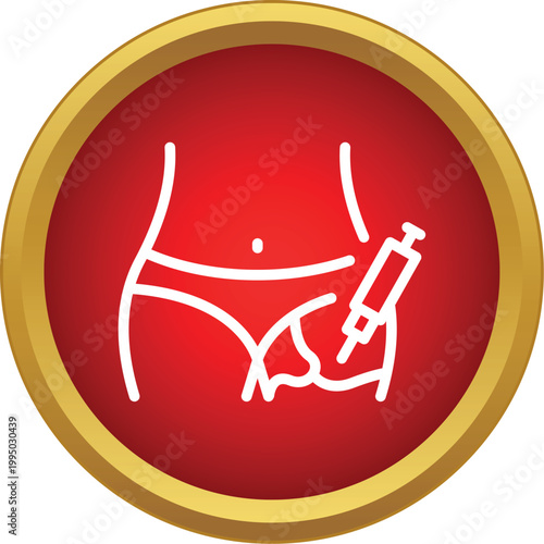 Person's lower body receiving an injection for fat removal, anti cellulite treatment