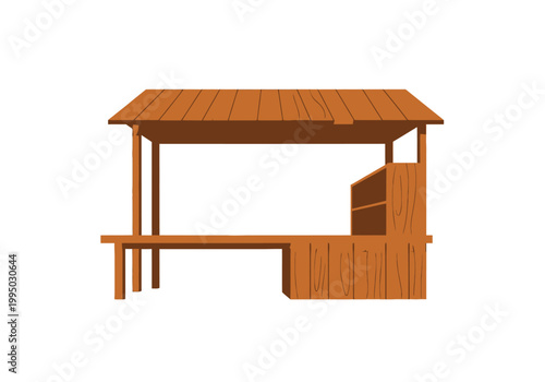 Wooden stall vector, perfect for flowers or market stalls, a charming addition to your designs