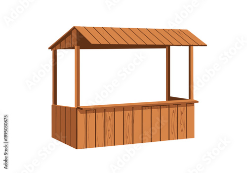 vector illustration of a wooden market stall, perfect for showcasing flowers or other goods