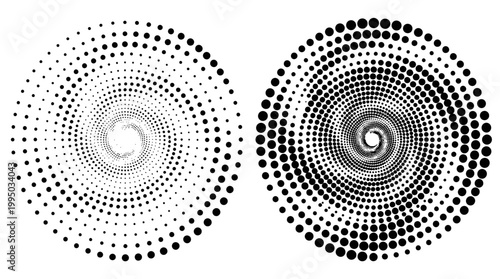 "Concentric Dot Circles Vector Illustration | Optical Art Black and White Radial Pattern | Abstract Vector Graphic for Logo, Icon, Decoration, and Creative Design Projects"