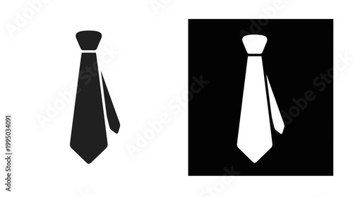 "Necktie Vector Icon Set | Black and White Silhouette Design | Professional Tie Vector Graphic for Logo, Branding, Fashion Clipart, Business Symbol, and Creative Projects"
