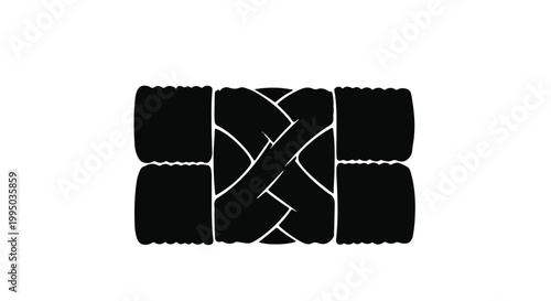 Black rolled up yoga mats with white straps