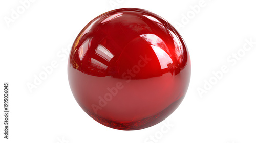 Free Download Ultra realistic HD red ball with glossy surface and reflection, isolated on white background - GFXLoad