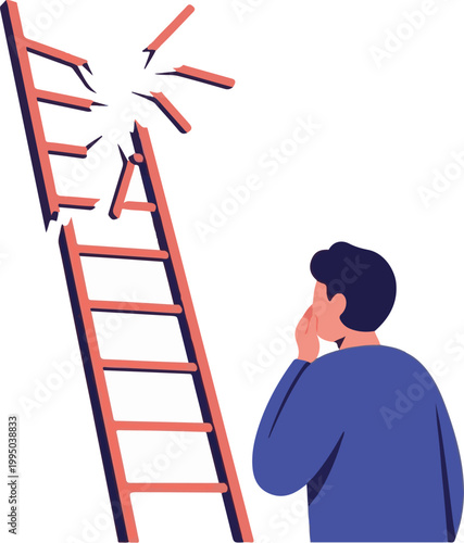 businessman climbing ladder