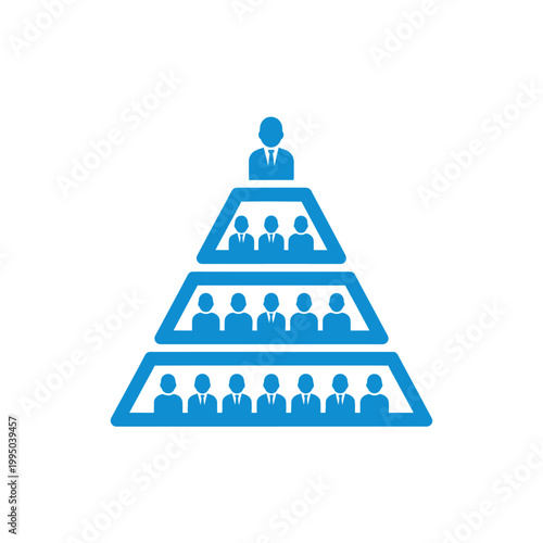 Organizational structure with hierarchical leadership.