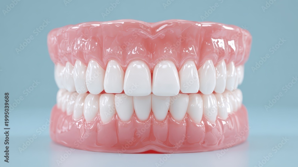 Obraz premium Elegant display of full dentures