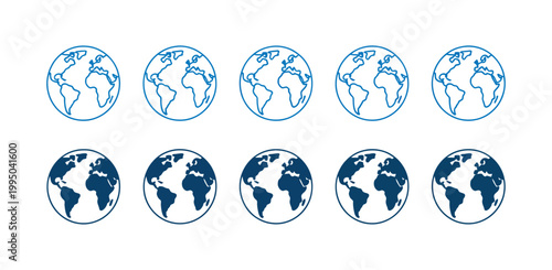 Minimal earth icons vector illustration for website design, logo, app, template, and UI interface concepts.