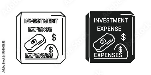 Visual comparison of investment expense representations in different styles