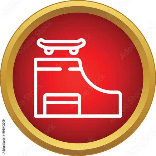 Skateboard standing on a skatepark ramp, representing extreme sports activity