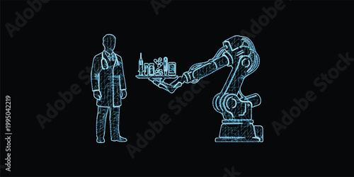 AI Medical Robot Arm Assisting Doctor with Surgical Tools and Medicine