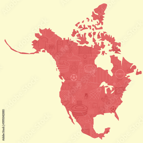 North America soccer-themed map infographic
