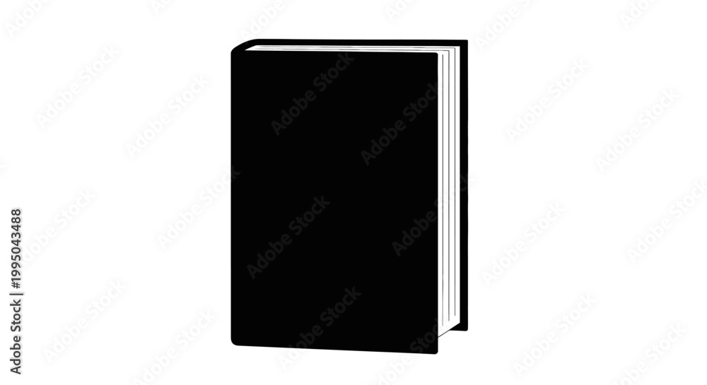 Fototapeta premium A simple illustration of a closed black book on a white background