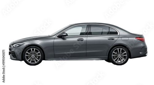 Grey mercedes benz c-class sedan isolated transparent background
