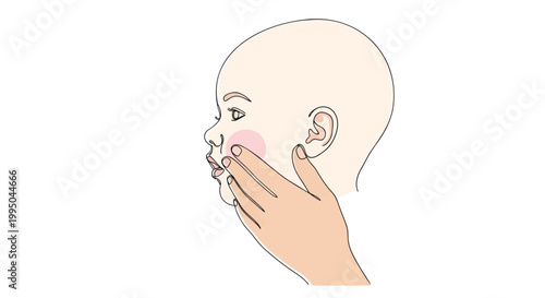 Facial skincare, hand applying cream, skin care routine, beauty treatment, vector illustration