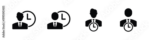 Schedule time or task manager vector icons set. Event organizer sign. Schedule manager icon
