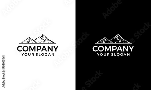 mountain line art logo