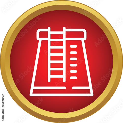 Cooling tower line icon illustrating industrial energy production
