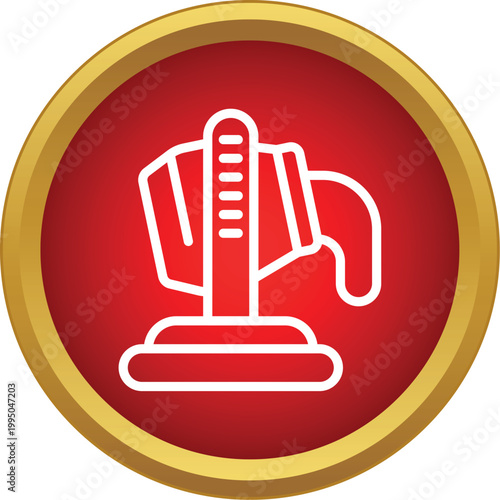 Outline icon representing smelting process with hot molten metal flowing