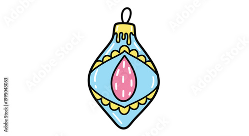 Whimsical Christmas ornament vector illustration featuring a unique decorative seasonal design.