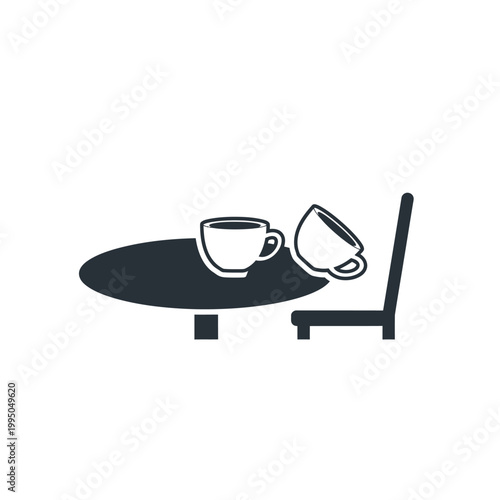 Two coffee cups on table.