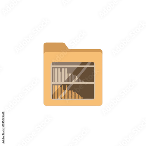 Yellow File Folder with Tab.