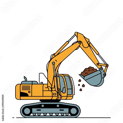 excavator on a construction site