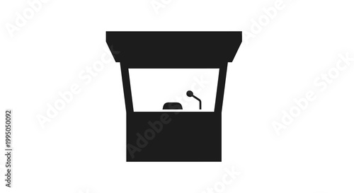 Simple black silhouette of a guard booth or security kiosk