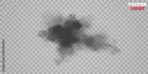 Fog or smoke isolated transparent special effect. White vector cloudiness, mist or smog background. Vector illustration