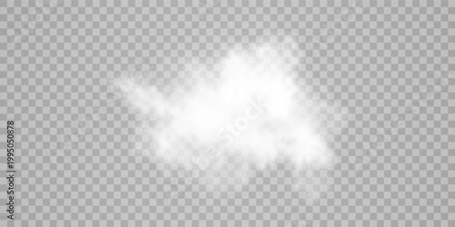 Fog or smoke isolated transparent special effect. White vector cloudiness, mist or smog background. Vector illustration