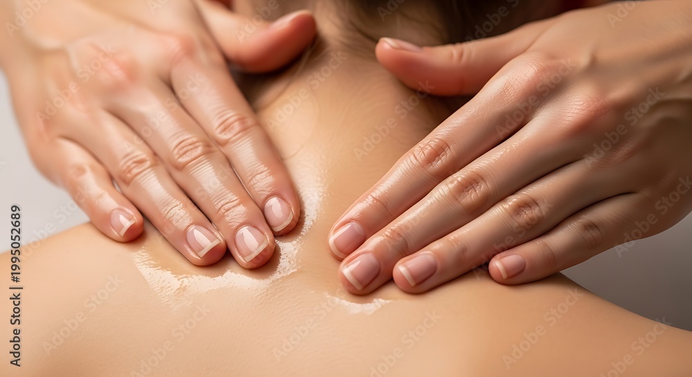 Fototapeta premium Relaxing spa treatment with gentle hands applying cream