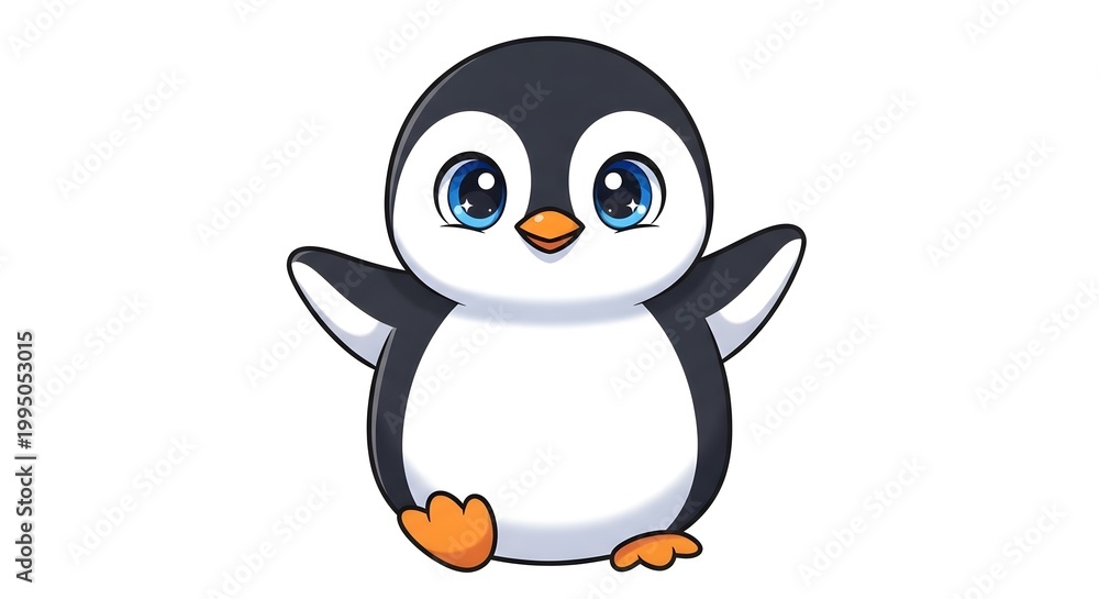 Obraz premium Adorable cartoon penguin a cute and playful illustration
