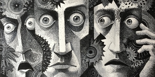 Schizophrenia and bipolar disorder concept for mental health and behavioral health