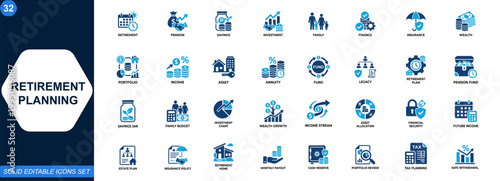 Fotografija Retirement planning icon set