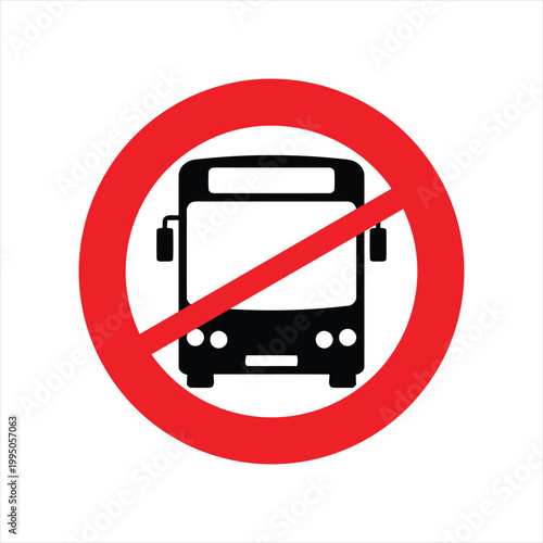 Bus restricted road sign clearly communicates that public transport vehicles are banned from entering this zone to prioritize local pedestrian and cyclist safety initiatives.