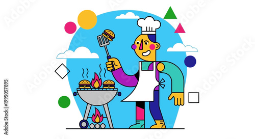 Mastering the Recipe for Success: Vibrant Modern Illustration Representing High-Performance Strategy and Culinary Excellence for B2B Food-Tech Branding