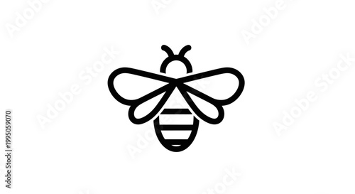 Minimalist Bee Icon Vector Art
